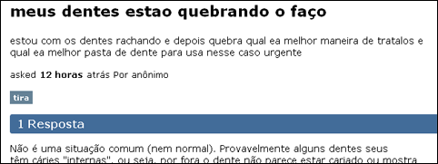 dentes quebrando